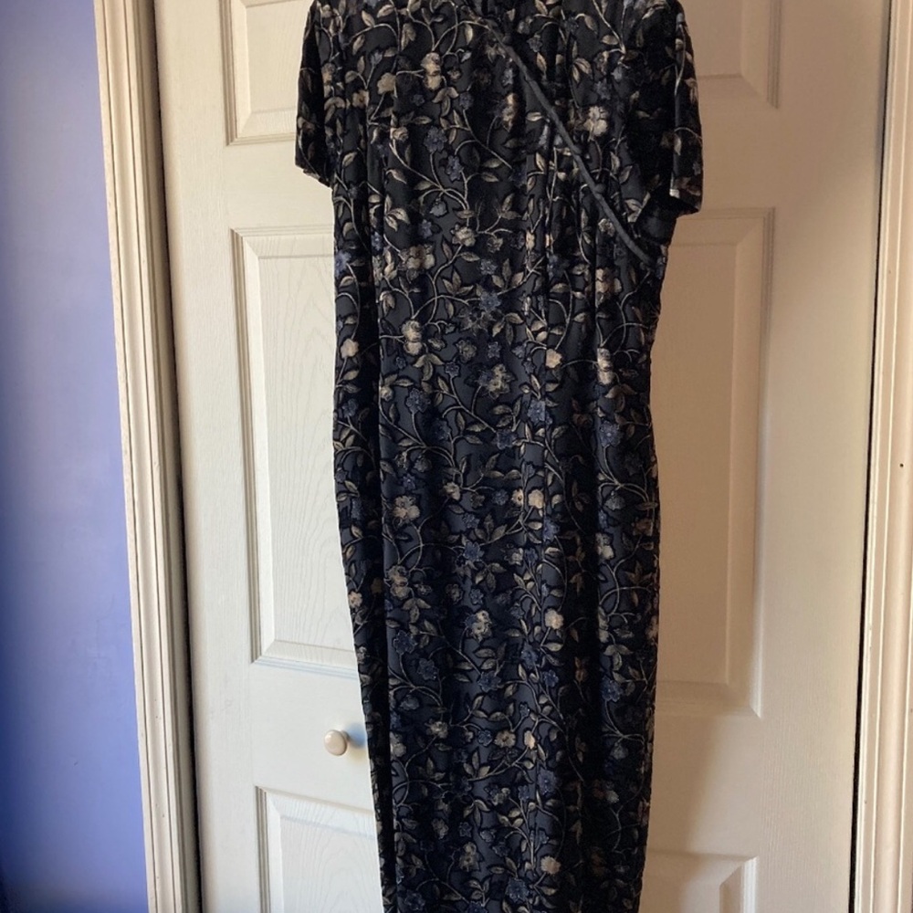 Floral Black and Gray Mini Dress
